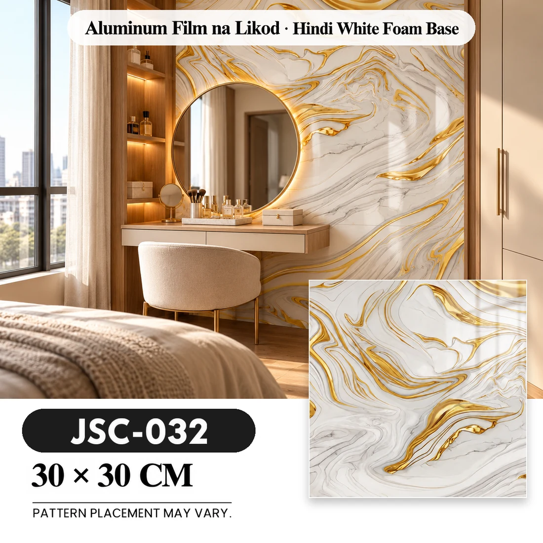 Marble-look Wall Stickers; supplied product application or texture reference